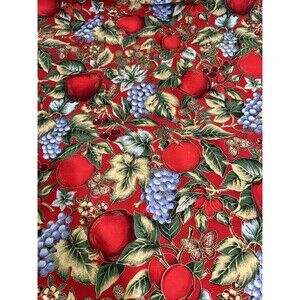Fruit Vegetable Print Cotton Quilting Fabric Butterfly Apple Tomato 1 Yd X 56"